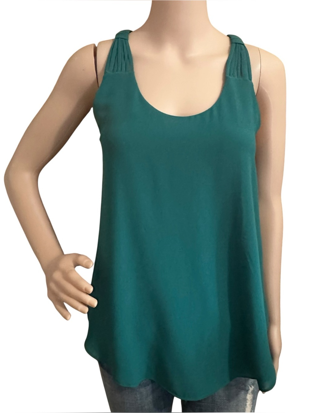 Naked Zebra woven criss-cross back tank top Sz S